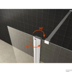 Wiesbaden Zijwand 30x200 Cm + Scharnierprofiel 10mm NANO Glas -Winkel Voor Huis- En Badkamerartikelen 20.3842 4