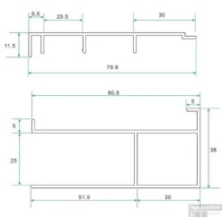 BWS Erie Verbredingsprofiel Voor Douchewand Aluminium 3x200 Cm -Winkel Voor Huis- En Badkamerartikelen 20.3882 1 1