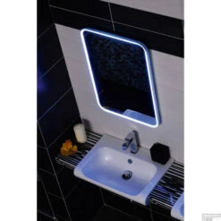 Badkamerspiegel Sapho Float 60x80 Cm LED-Verlichting Frame Wit -Winkel Voor Huis- En Badkamerartikelen 22572 badkamerspiegel sapho float 60x80 cm led verlichting frame wit 10