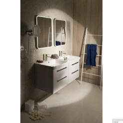 Badkamerspiegel Sapho Float 60x80 Cm LED-Verlichting Frame Wit -Winkel Voor Huis- En Badkamerartikelen 22572 badkamerspiegel sapho float 60x80 cm led verlichting frame wit 6