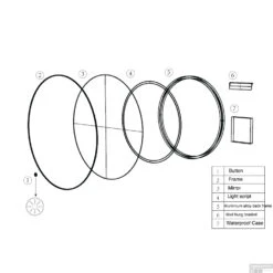 Ronde Spiegel Wiesbaden Novi Met LED, Dimbaar 80 Cm Mat Zwart 11 Ronde Spiegel Wiesbaden Novi Met LED, Dimbaar 80 Cm Mat Zwart -Winkel Voor Huis- En Badkamerartikelen 38.3705 tekening 3
