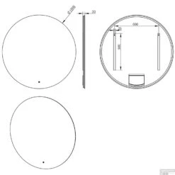 BWS Badkamerspiegel | Spark | Rond | Met LED Verlichting | 100 Cm -Winkel Voor Huis- En Badkamerartikelen 38.4402