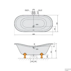 Vrijstaand Bad Sapho Charleston 188x80x71 Cm Wit Met Leeuwenpoten -Winkel Voor Huis- En Badkamerartikelen 38112 vrijstaand bad sapho charleston 188x80x71 cm wit met leeuwenpoten 5