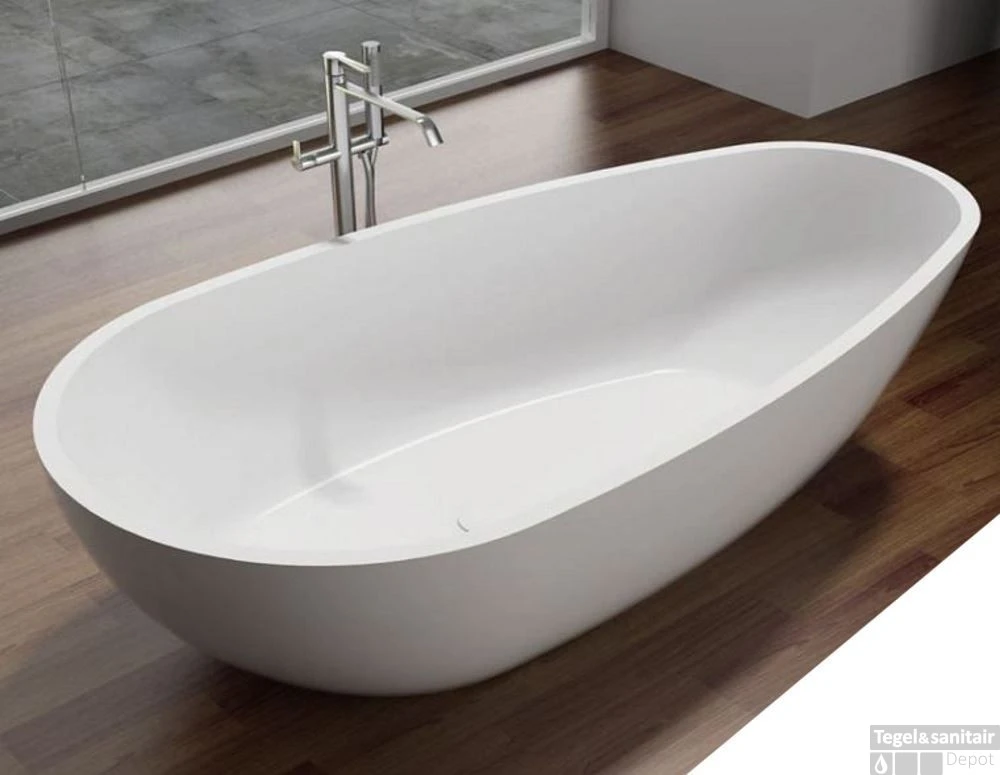 Vrijstaand Bad Best Design Puur Mat Wit 180x90x58cm Solid Surface Mat Wit 2 Vrijstaand Bad Best Design Puur Mat Wit 180x90x58cm Solid Surface Mat Wit - Afbeelding 2