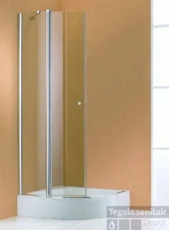 Huppe 501 Design Kwartronde Draaideur Helft 90x190 R55 Vast Segment Matzilver-helder Glas