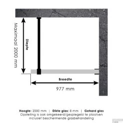 Inloopdouche Compleet Just Creating Profielloos 100 Cm RVS -Winkel Voor Huis- En Badkamerartikelen 4jc1 100g t