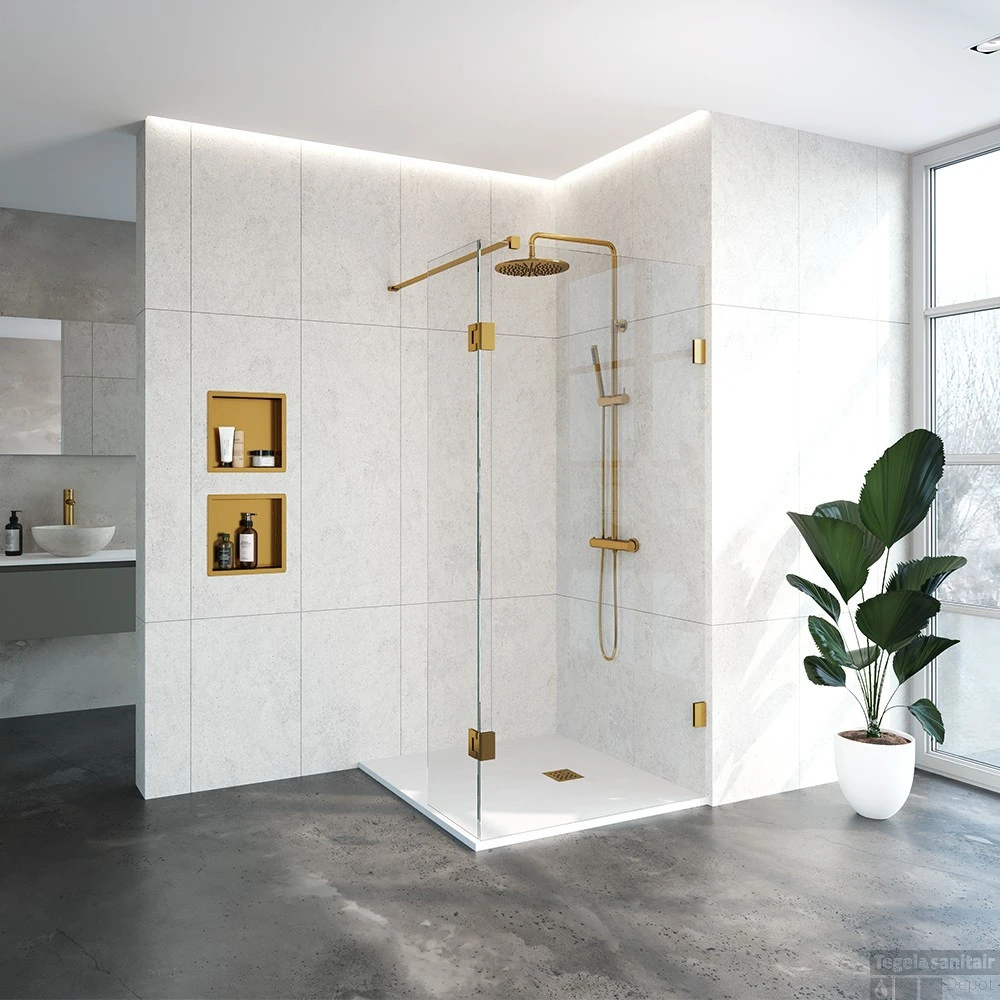 Complete Profielloze Inloopdouche Draaibare Zijwand 40cm (Alle Kleuren En Maten) 4 Complete Profielloze Inloopdouche Draaibare Zijwand 40cm (Alle Kleuren En Maten) - Afbeelding 4