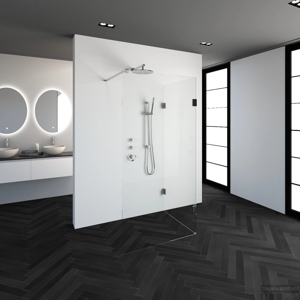 Inloopdouche Compleet Just Creating Profielloos 90x100 Cm Reversed Chroom 2 Inloopdouche Compleet Just Creating Profielloos 90x100 Cm Reversed Chroom - Afbeelding 2