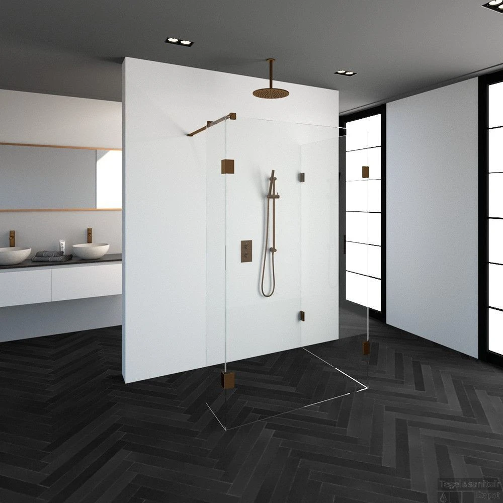 Inloopdouche Compleet Just Creating Profielloos 100x120/40 Cm Reversed Koper - Afbeelding 2