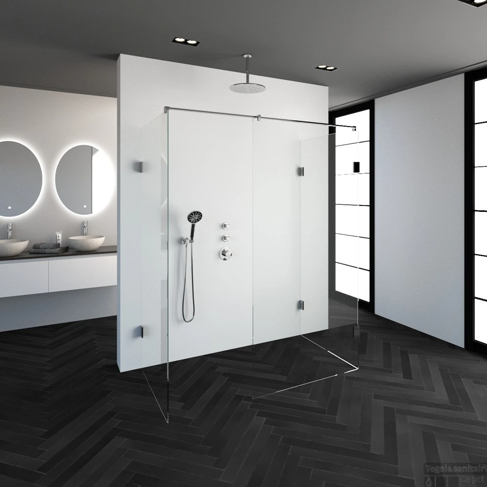 Inloopdouche Compleet XL Just Creating Profielloos 90x160 Cm Chroom 2 Inloopdouche Compleet XL Just Creating Profielloos 90x160 Cm Chroom - Afbeelding 2