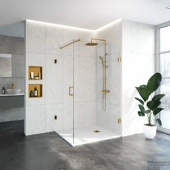 Douchecabine Compleet Just Creating 2-Delig Profielloos 120x100 Cm Goud