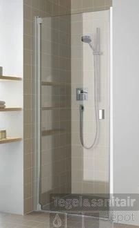 Kermi Raya Draaideur 1-dlg. 90 X 200 Cm. Links Op Douchebak Zilver Glans-helder Glas