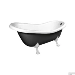 Vrijstaand Bad Sapho Retro 173x75x84 Cm Wit / Zwart Met Leeuwenpoten