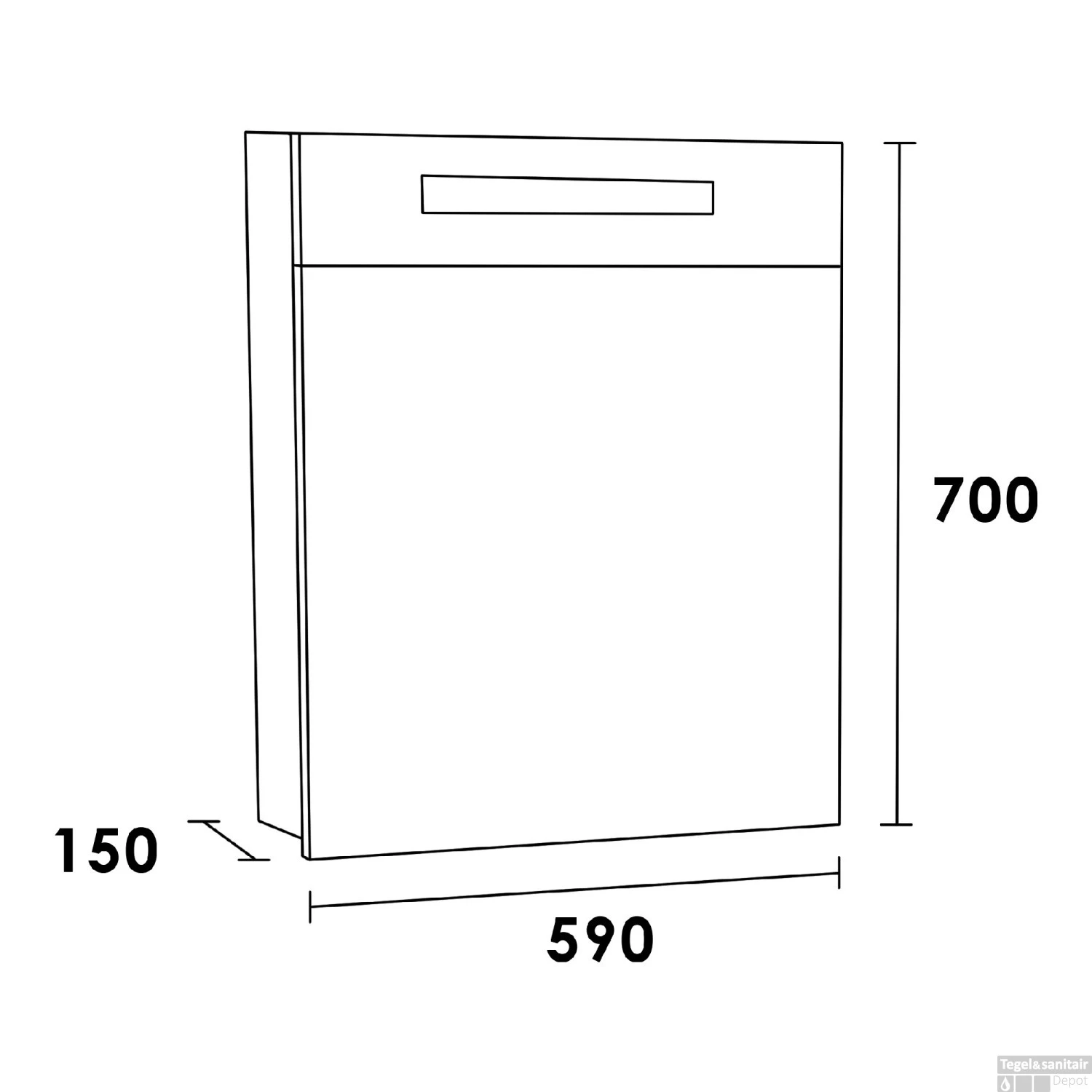 Spiegelkast 2.0 Exclusive Line 60cm Rechtsdraaiend Mat Zwart - Afbeelding 3