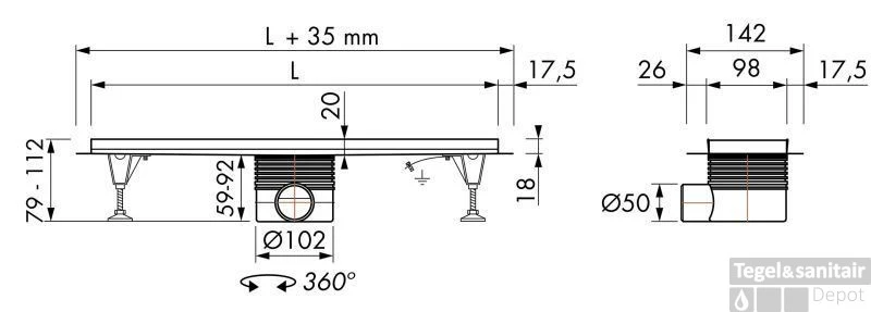 Easydrain Multi Inbouwdeel 9 X 90 Cm. Met Flens Zonder Rooster Rvs 2 Easydrain Multi Inbouwdeel 9 X 90 Cm. Met Flens Zonder Rooster Rvs - Afbeelding 2