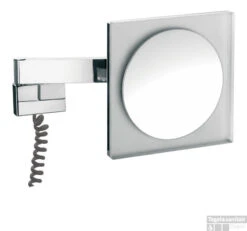 Emco Asis Scheerspiegel Vierkant 22 Cm.led Verlichting X3 Chroom