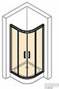 Huppe Classics 2 Kwartrond Met Schuifdeur 80/80x190 Cm. R550 Matzilver-helder Glas