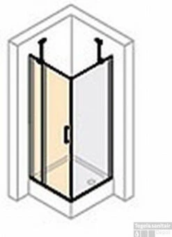 Huppe Classics 2 Draaideur 90 X 190 Cm. Met Segment Zilver Glans-helder Glas