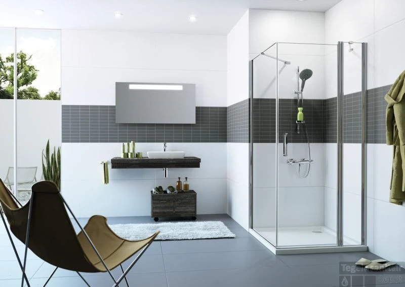 Huppe Classics 2 Draaideur 100 X 190 Cm. Met Vast Segment Zilver Glans-helder Glas 2 Huppe Classics 2 Draaideur 100 X 190 Cm. Met Vast Segment Zilver Glans-helder Glas - Afbeelding 2