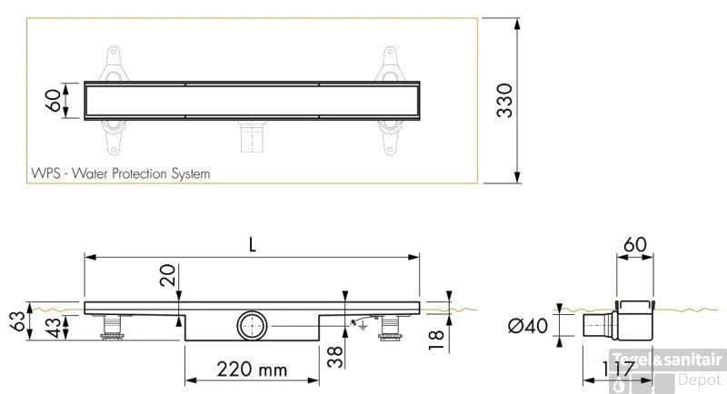 Easydrain Compact Ff Zero Afvoergoot 80 X 6 Cm. Zijaansluiting Rvs 2 Easydrain Compact Ff Zero Afvoergoot 80 X 6 Cm. Zijaansluiting Rvs - Afbeelding 2