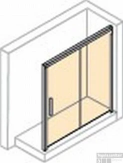 Huppe Design Pure Schuifdeur Rechts 140x200 Cm. Met Vast Paneel Matzilver-helder Glas
