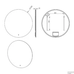 Badkamerspiegel Boss & Wessing Luse Rond Inclusief Dimbare LED Verlichting 100 Cm -Winkel Voor Huis- En Badkamerartikelen badkamerspiegel boss wessing luse rond inclusief dimbare led verlichting 100 cm tech
