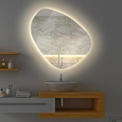 Badkamerspiegel Gliss Fury Organic LED Verlichting 80x80 Cm