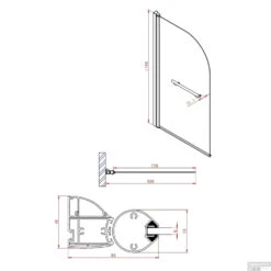 Badwand Boss & Wessing Bibi Afgerond 80x140cm Scharnierend Omkeerbaar 6mm -Winkel Voor Huis- En Badkamerartikelen badwand boss wessing bibi afgerond 80x140cm scharnierend omkeerbaar 6mm tech