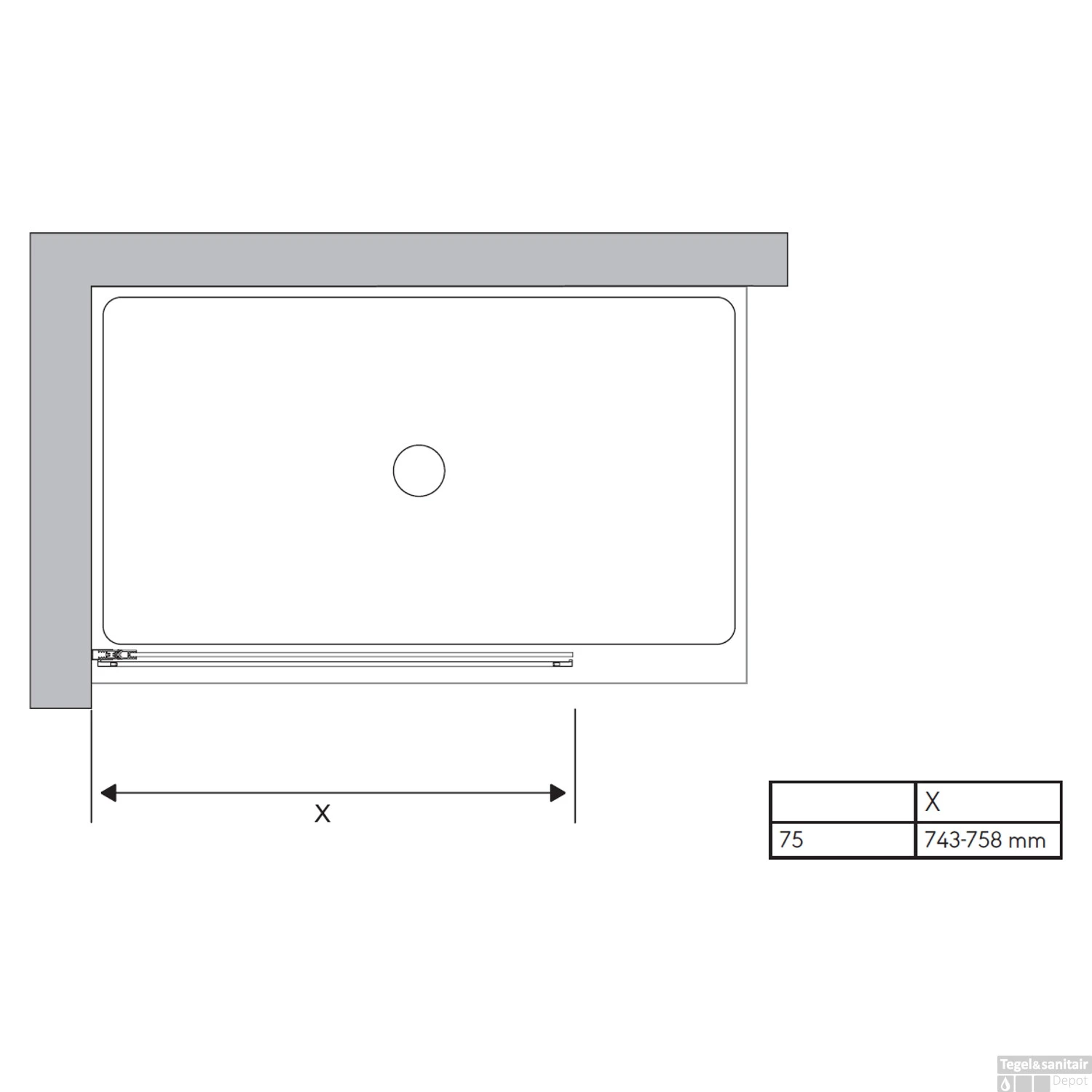Badwand Sealskin Hooked Omkeerbaar 75x140 Cm Zilver - Afbeelding 5