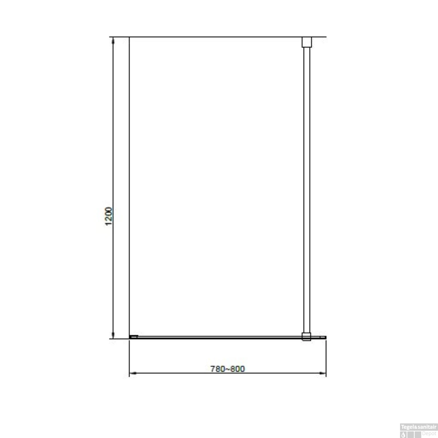 Badwand Van Rijn ST04 Helder Glas 8 Mm 3 Delen Aluminium Zwart Profiel 80x160 Cm 4 Badwand Van Rijn ST04 Helder Glas 8 Mm 3 Delen Aluminium Zwart Profiel 80x160 Cm - Afbeelding 4