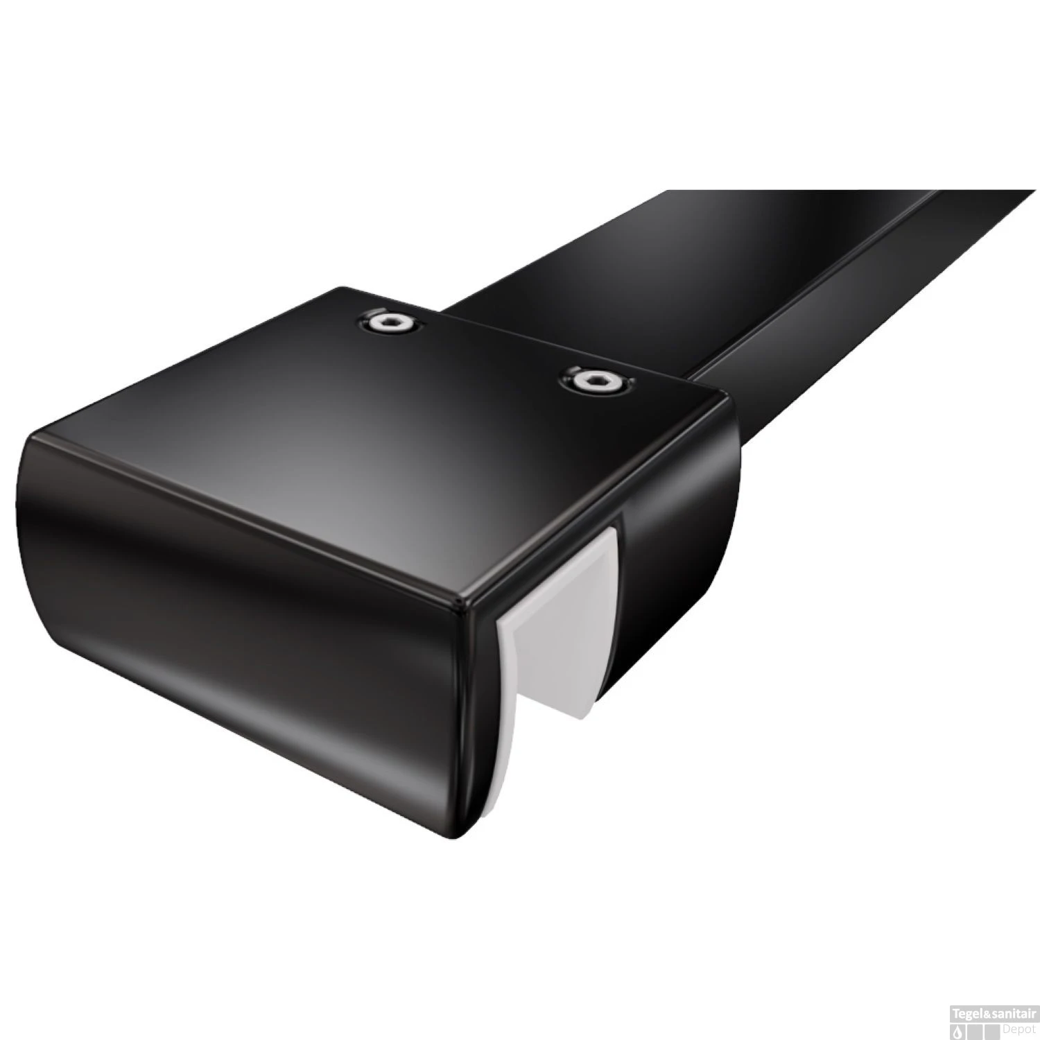 Badwand Van Rijn ST04 Helder Glas 8 Mm Aluminium Zwart Profiel 80x160 Cm - Afbeelding 2