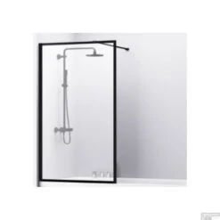 Badwand Van Rijn ST04 Helder Glas 8 Mm Aluminium Zwart Profiel 80x160 Cm -Winkel Voor Huis- En Badkamerartikelen badwand van rijn st04 helder glas 8 mm aluminium zwart profiel 80x160 cm shop