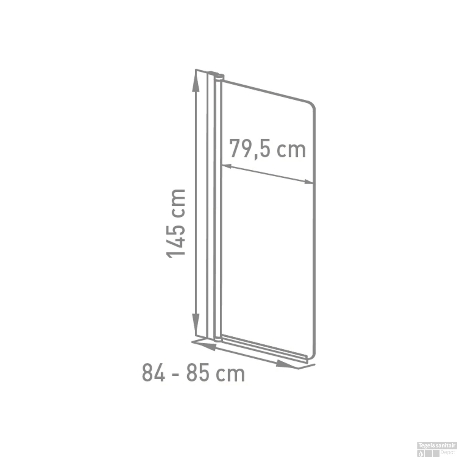 Badwand VM Go Nero Deco 85x145cm Scharnierend Wit Profiel 5mm Veiligheidsglas 2 Badwand VM Go Nero Deco 85x145cm Scharnierend Wit Profiel 5mm Veiligheidsglas - Afbeelding 2