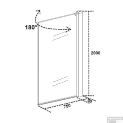 Badwand Wiesbaden Muurprofiel 80x150cm 6mm NANO Coating -Winkel Voor Huis- En Badkamerartikelen badwand wiesbaden muurprofiel 80x150cm 6mm nano coating tech