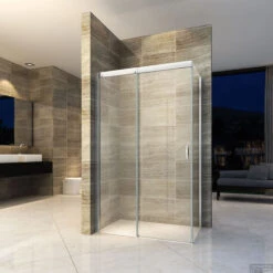 BWS Douchecabine Softclose 2.0 100x110 Cm Met Nisdeur En Zijwand 8mm Aluminium NANO Coating