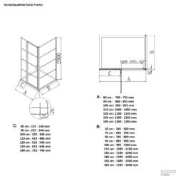 BWS Inloopdouche Smoke Frame 120x200 Cm Rookglas Mat Zwart Raster -Winkel Voor Huis- En Badkamerartikelen bws frame tech 8