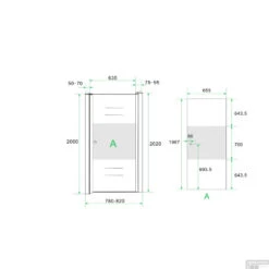 BWS Nisdeur Met Middenband 80x200cm 8mm NANO Coating Rechts 11 BWS Nisdeur Met Middenband 80x200cm 8mm NANO Coating Rechts -Winkel Voor Huis- En Badkamerartikelen bws nisdeur met middenband 80x200cm 8mm nano coating rechts tech 2