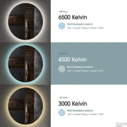 Spiegel Gliss Design Fantasia Rond LED Verlichting 120cm -Winkel Voor Huis- En Badkamerartikelen bws spiegels led kleur 76