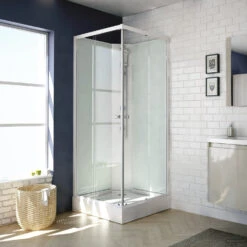 Complete Douchecabine VM Khone I 80x80x207 Cm Hoekinstap Mat Wit