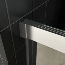 BWS Douchecabine Softclose 2.0 100x110 Cm Met Nisdeur En Zijwand 8mm Aluminium NANO Coating -Winkel Voor Huis- En Badkamerartikelen douchecabine boss wessing softclose 2.0 detail1 3 1 2