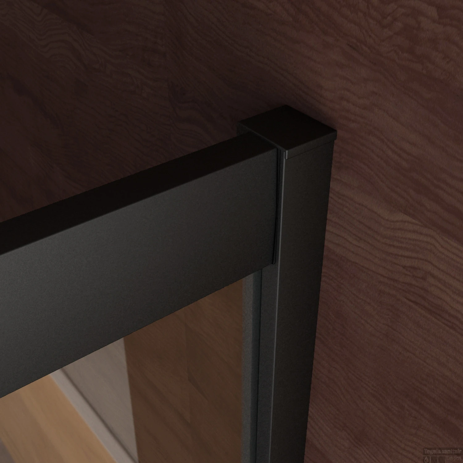 BWS Douchecabine Vierkant | Hoekinstap | 2 Schuifdeuren | 89x89x200cm | 8mm Helder Glas Nano Coating | Mat Zwart - Afbeelding 4