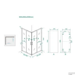 BWS Douchecabine Vierkant | Hoekinstap | 2 Schuifdeuren | 89x89x200cm | 8mm Helder Glas Nano Coating | Mat Zwart -Winkel Voor Huis- En Badkamerartikelen douchecabine boss wessing vierkant hoekinstap 2 schuifdeuren 90x90x200cm 8mm helder glas met nano coating mat zwart tech