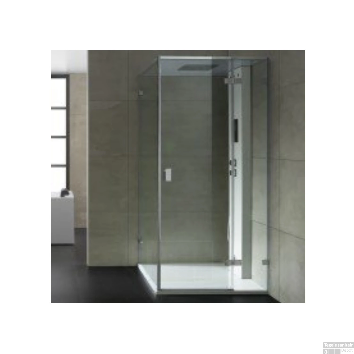 Douchecabine Eago Stoomdouche LD106F15 100x100 Rechts Glanzend Wit 2 Douchecabine Eago Stoomdouche LD106F15 100x100 Rechts Glanzend Wit - Afbeelding 2