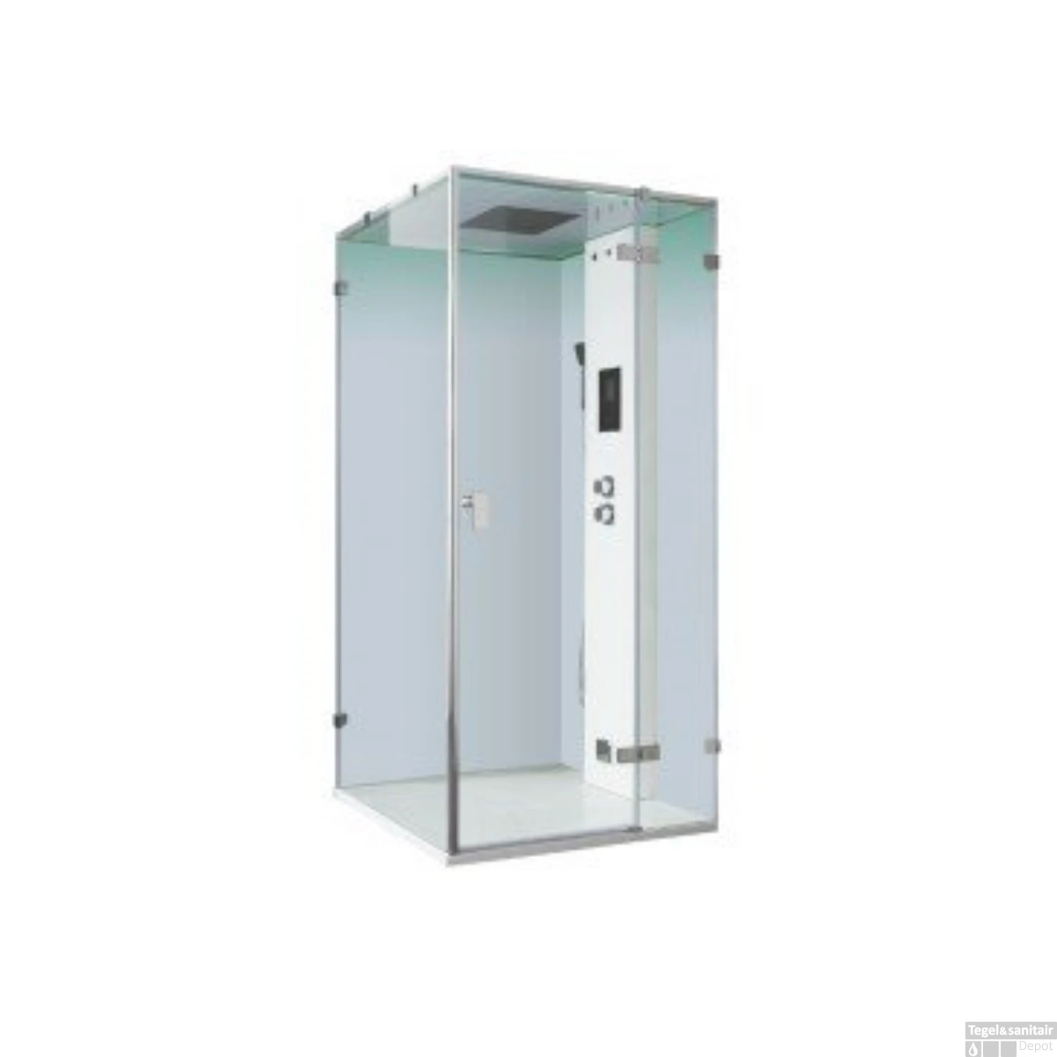 Douchecabine Eago Stoomdouche LD106F15 100x100 Rechts Glanzend Wit 1 Douchecabine Eago Stoomdouche LD106F15 100x100 Rechts Glanzend Wit
