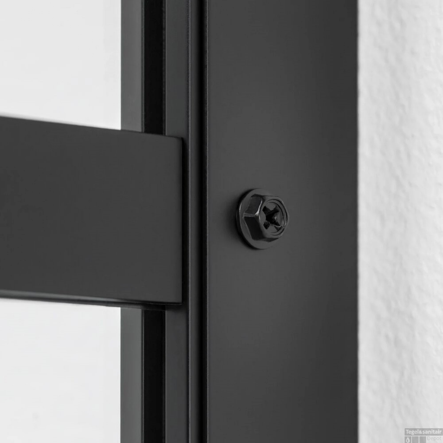 Douchecabine Sealskin Soho 140x80 Cm Met Schuifdeur Links U-vorm 8 Mm Helderglas Mat Zwart - Afbeelding 2