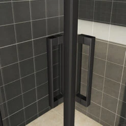 Wiesbaden Douchecabine Skyline | Hoekinstap | 100x100x200cm | 8mm Helder Glas NANO Coating | Mat Zwart -Winkel Voor Huis- En Badkamerartikelen douchecabine wiesbaden skyline hoekinstap 2 schuifdeuren 100x100x200 cm 8mm helder glas nano coating mat zwart 4