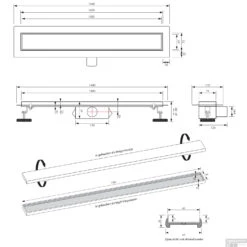 Douchegoot Brauer Zero RVS Inclusief Vloerflens 140x7 Cm Tegelinlegrooster Omkeerbaar -Winkel Voor Huis- En Badkamerartikelen douchegoot brauer rvs inclusief vloerflens 140x7 cm zero tegelinlegrooster omkeerbaar tec