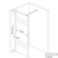 Wiesbaden Douchewand 10mm | Middenband | Nano Coating | Inloopdouche (Alle Maten) -Winkel Voor Huis- En Badkamerartikelen douchewand 50x200cm muurprofiel nano antikalk coating technische tekening 3 2 1