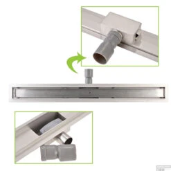 Wiesbaden RVS Douchegoot | Tegelrooster | Flens Met Uitneembaar Sifon | 70x7cm En 6,7cm Diep -Winkel Voor Huis- En Badkamerartikelen flens tegel rooster 70cm 5