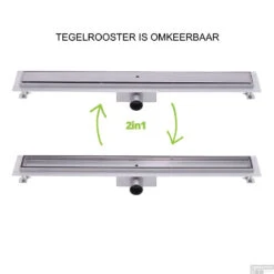 Wiesbaden RVS Douchegoot | Tegelrooster | Flens Met Uitneembaar Sifon | 70x7cm En 6,7cm Diep -Winkel Voor Huis- En Badkamerartikelen flens tegel rooster 70cm 9